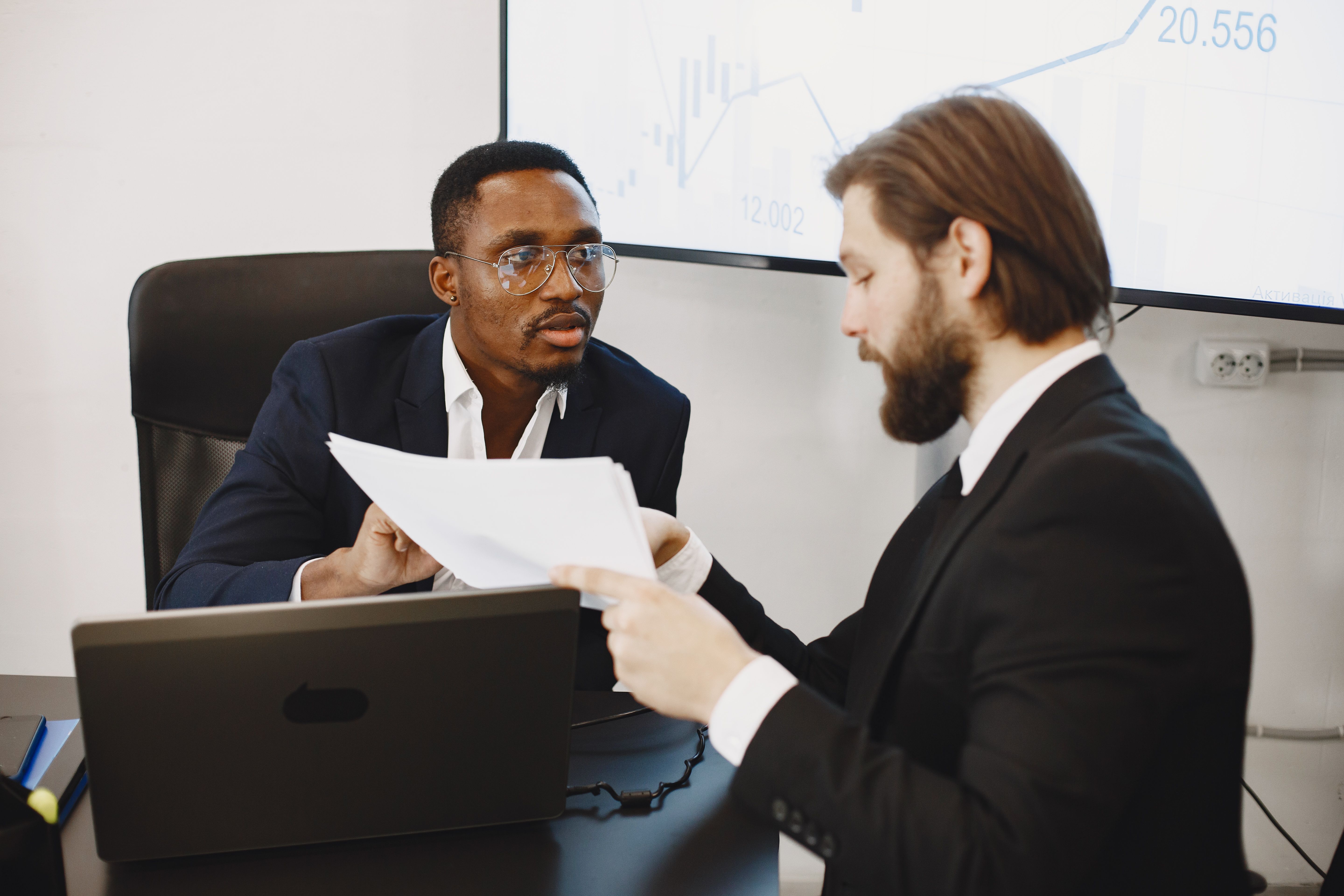 Professional business services team at work